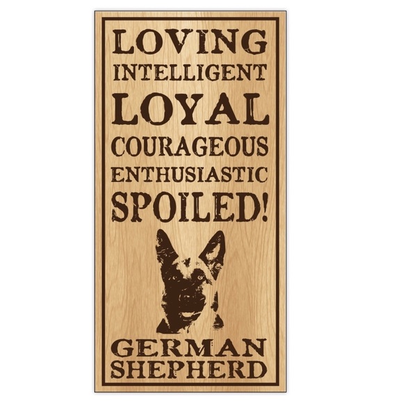 Spoiled German Shepard Dog on Wood 10” x 5” - Picture 1 of 2